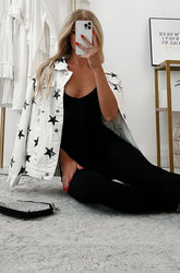 Reach For The Stars Distressed Denim Star Print Jacket (Off White)