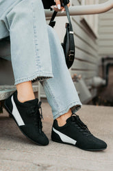 Endurance Edge Lace-Up Faux Suede Sneakers (Black)